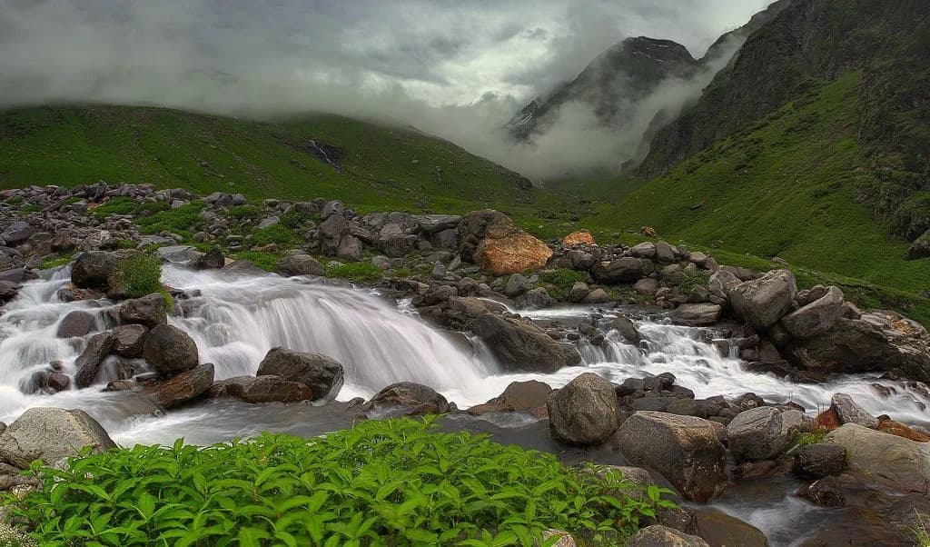 Waterfall at Hampta Pass Trek