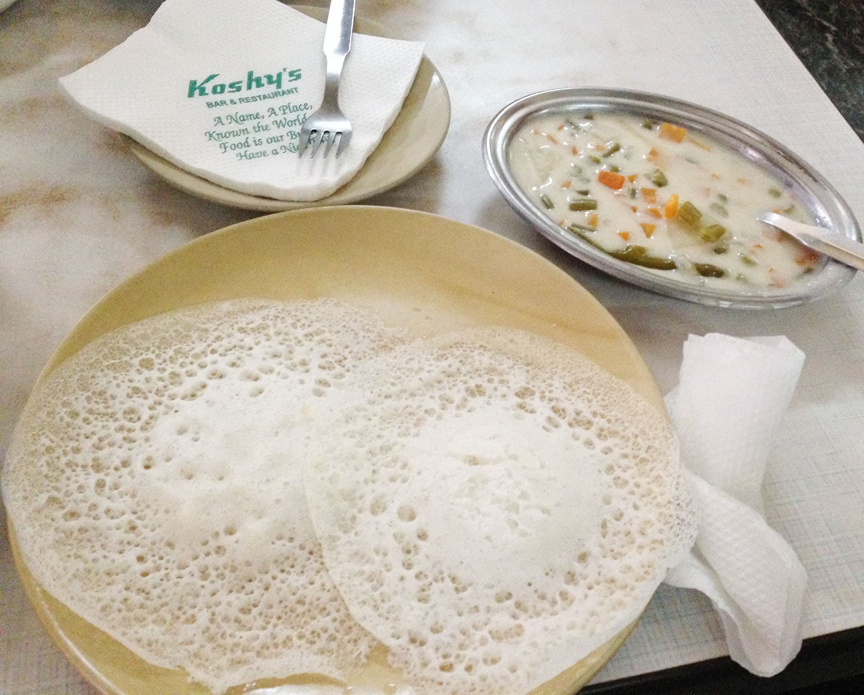 Appam with stew