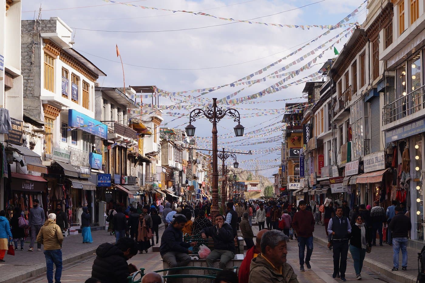 Day view of Leh Ladakh market