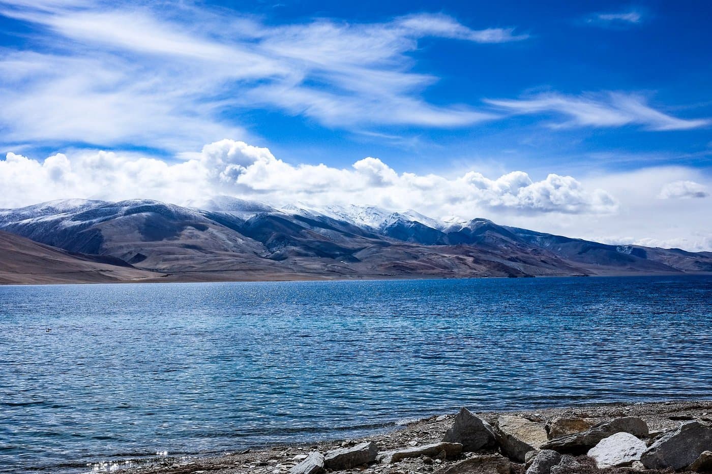 tso moriri lake in the morning
