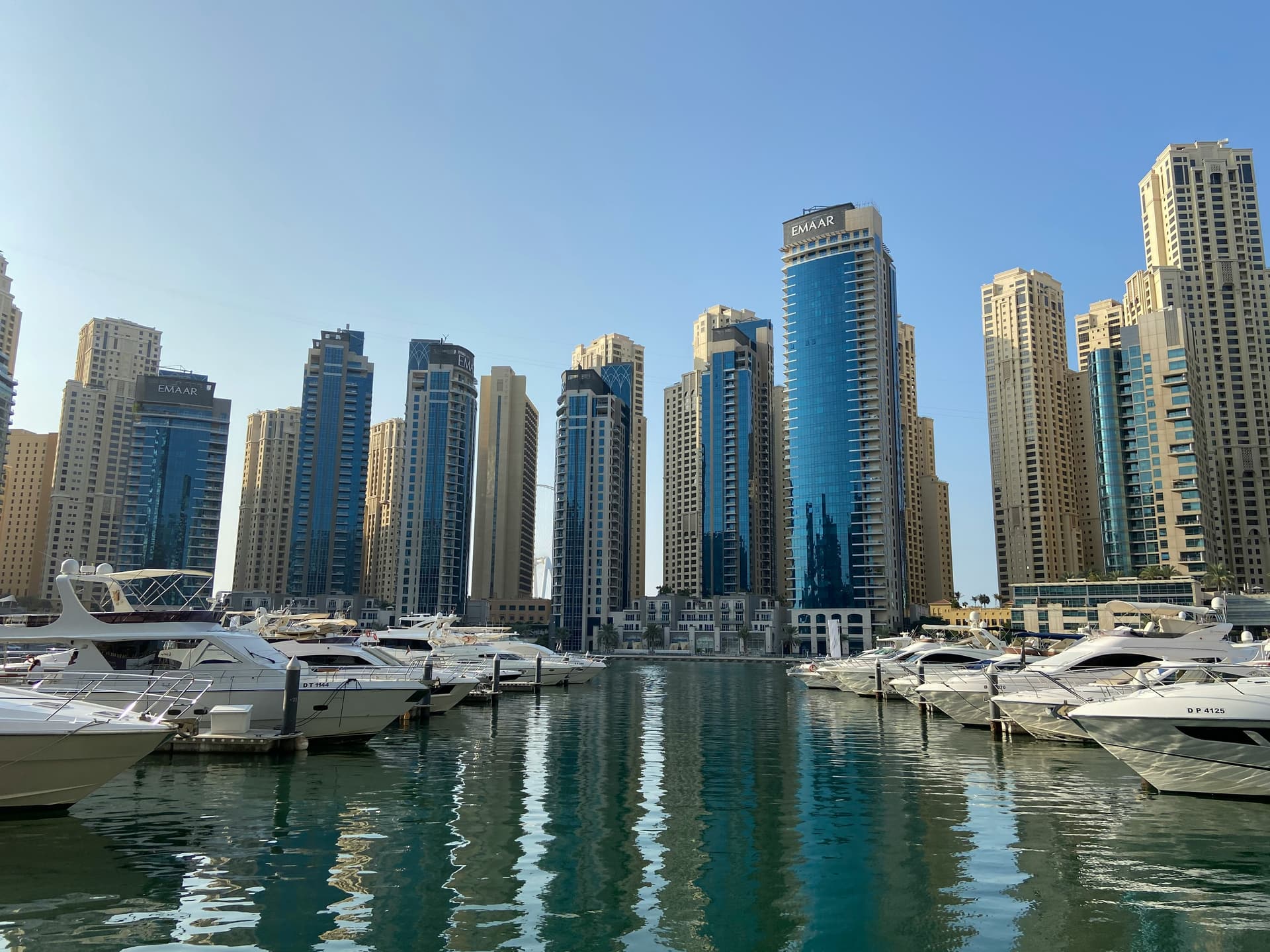 The Dubai Marina boat harbor