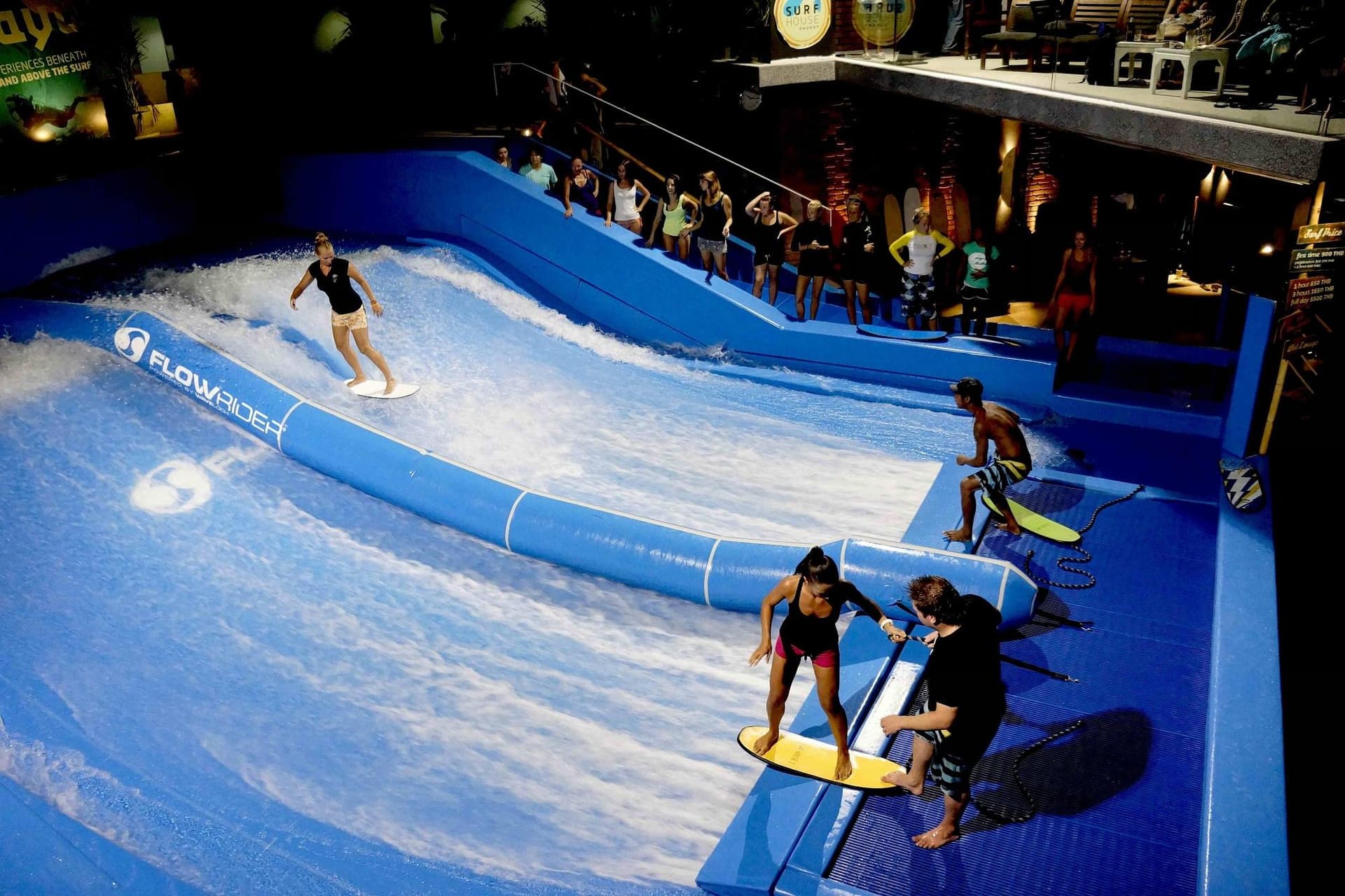 People practising to surf