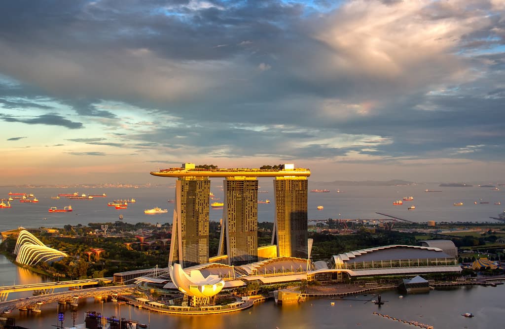 Marina Bay in the sunset