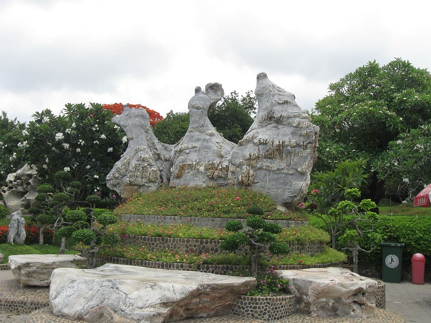 Stone park sculptures