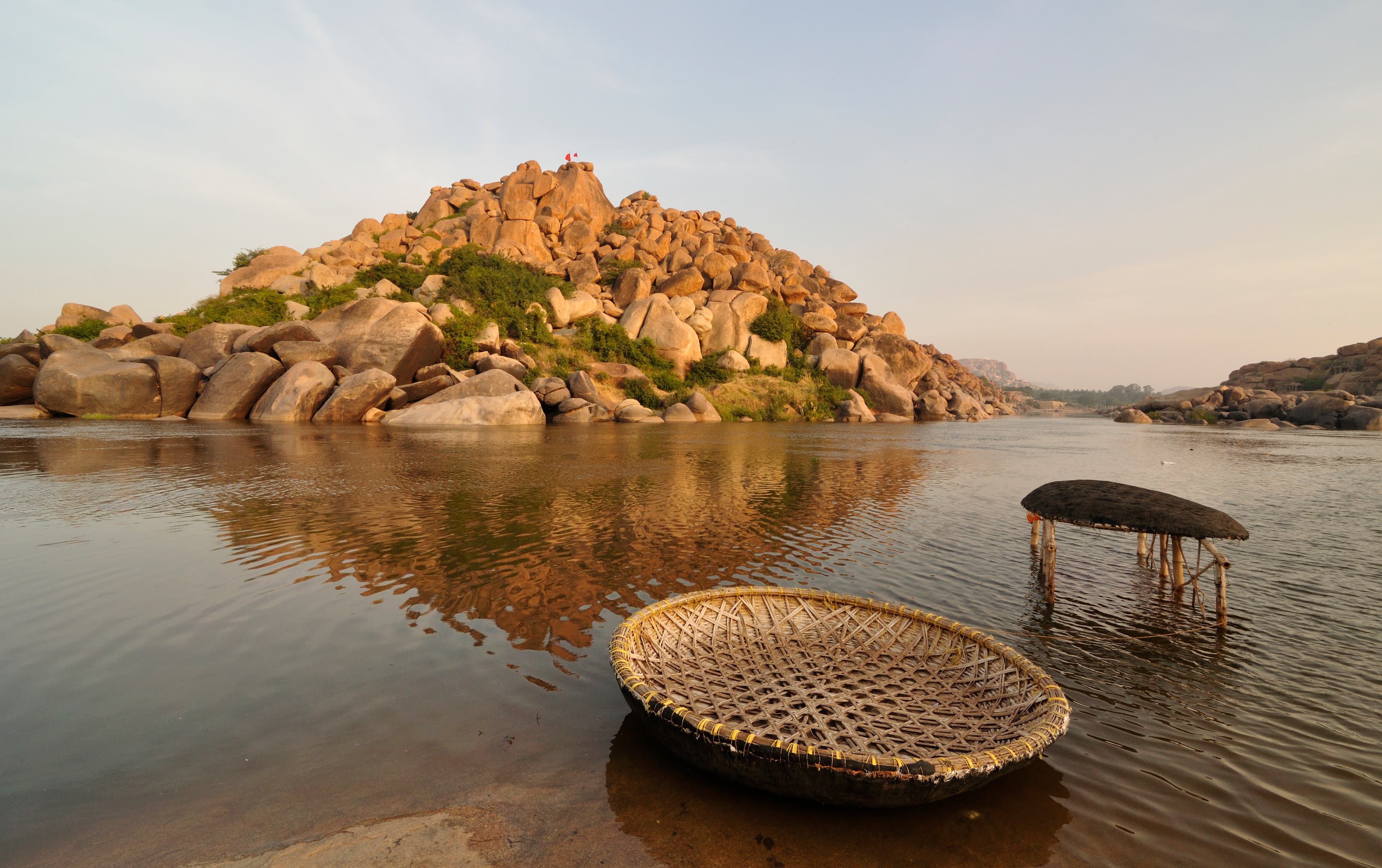 Coracle ride in Tungabhadra river