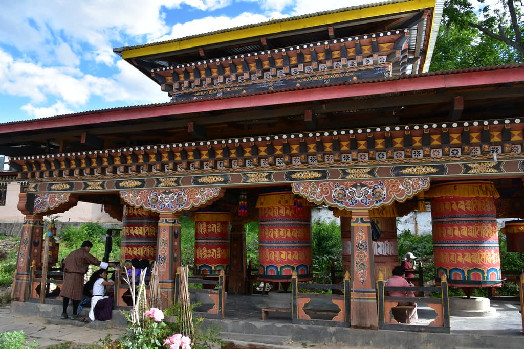 Decorated walls of Kyichu Lakhang