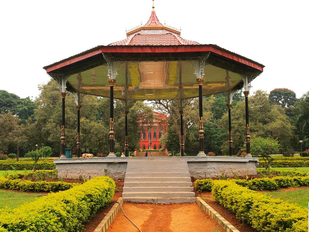 A gazebo in the park