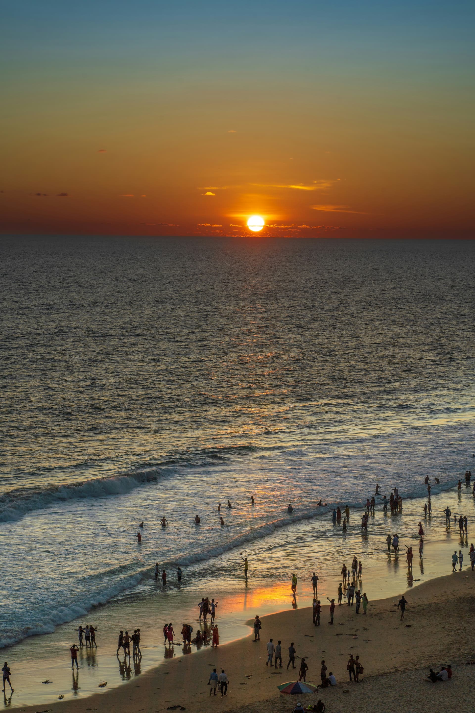 sunset at varkala beach