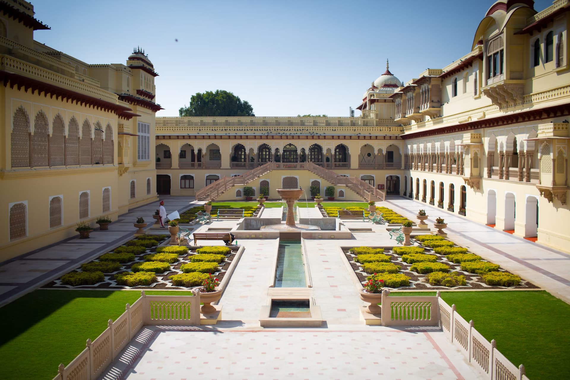 Historic architecture within Rambagh Gardens