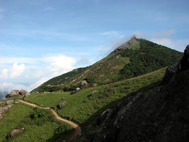 Mid-day hill view of Velliangiri Hill Temple