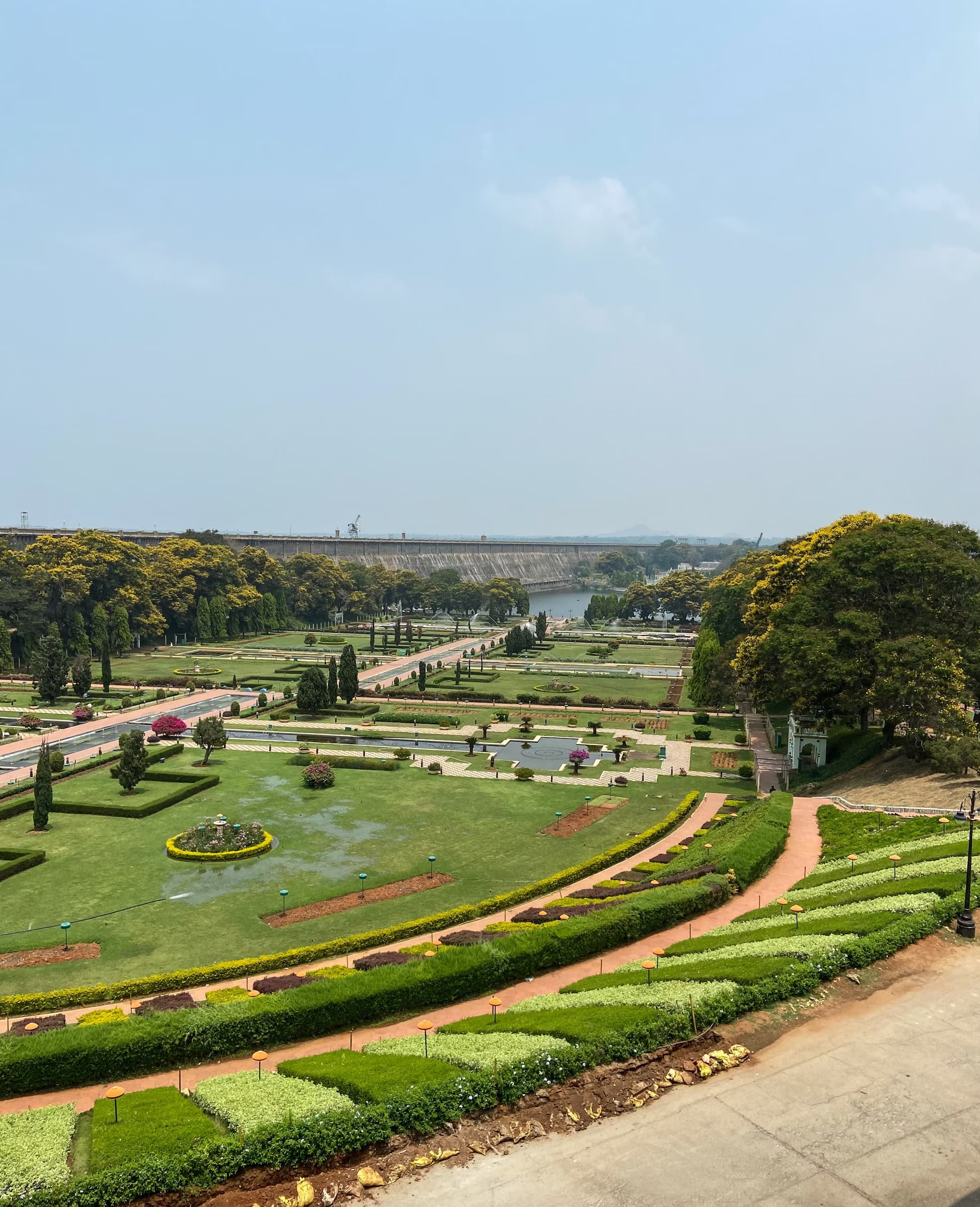 An Aerial View of the Brindavan Gardens