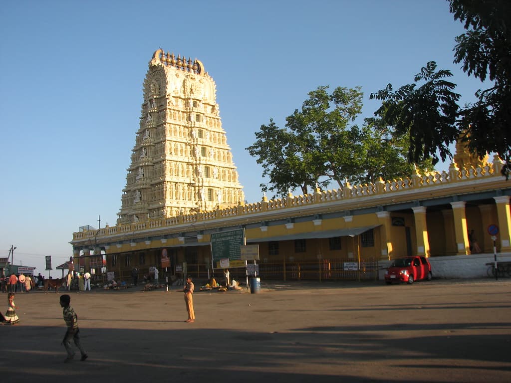 Chamundeshwari Temple at the peak of Chamundi hills