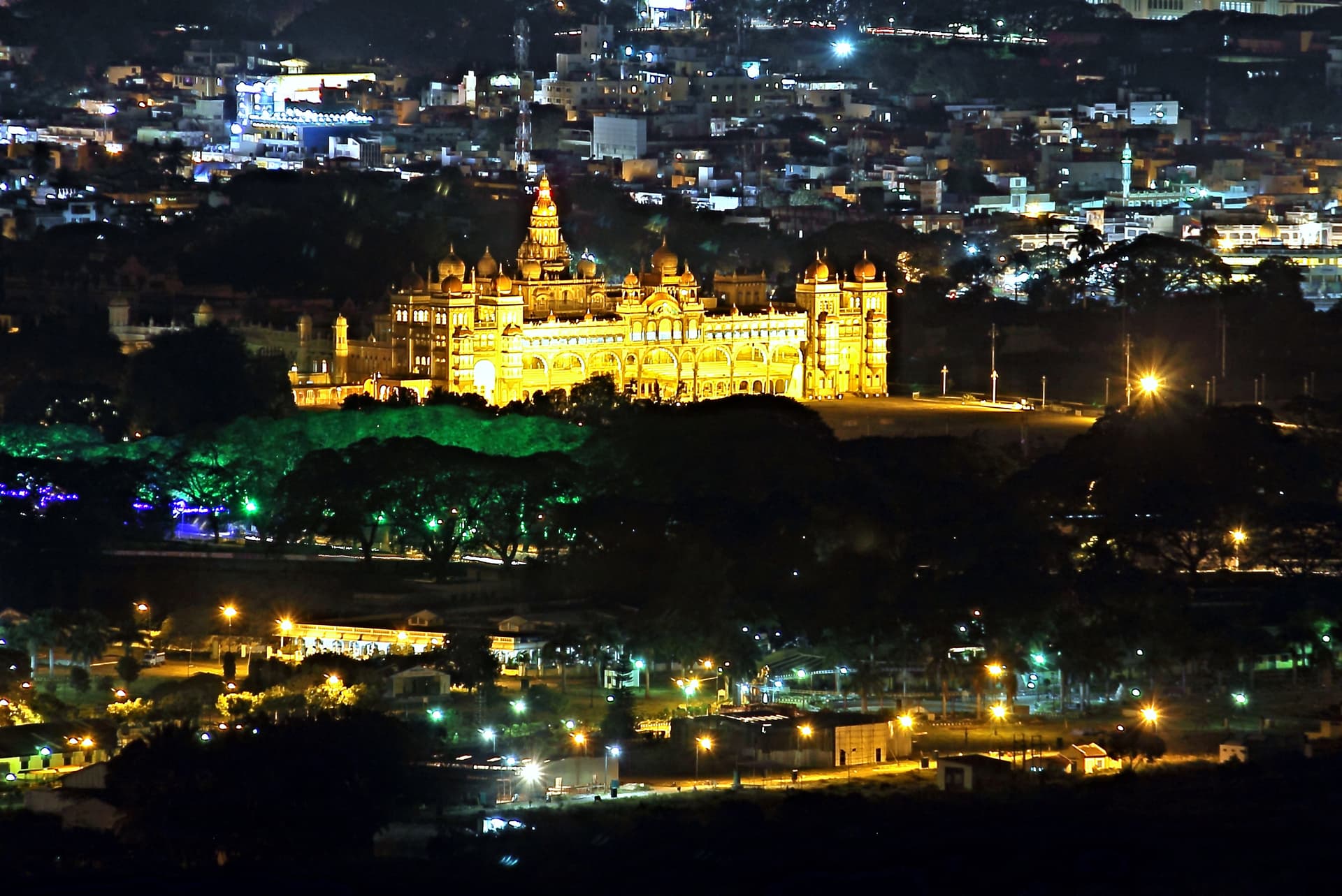 Mysore Post sunset view from Chamundi hill view point