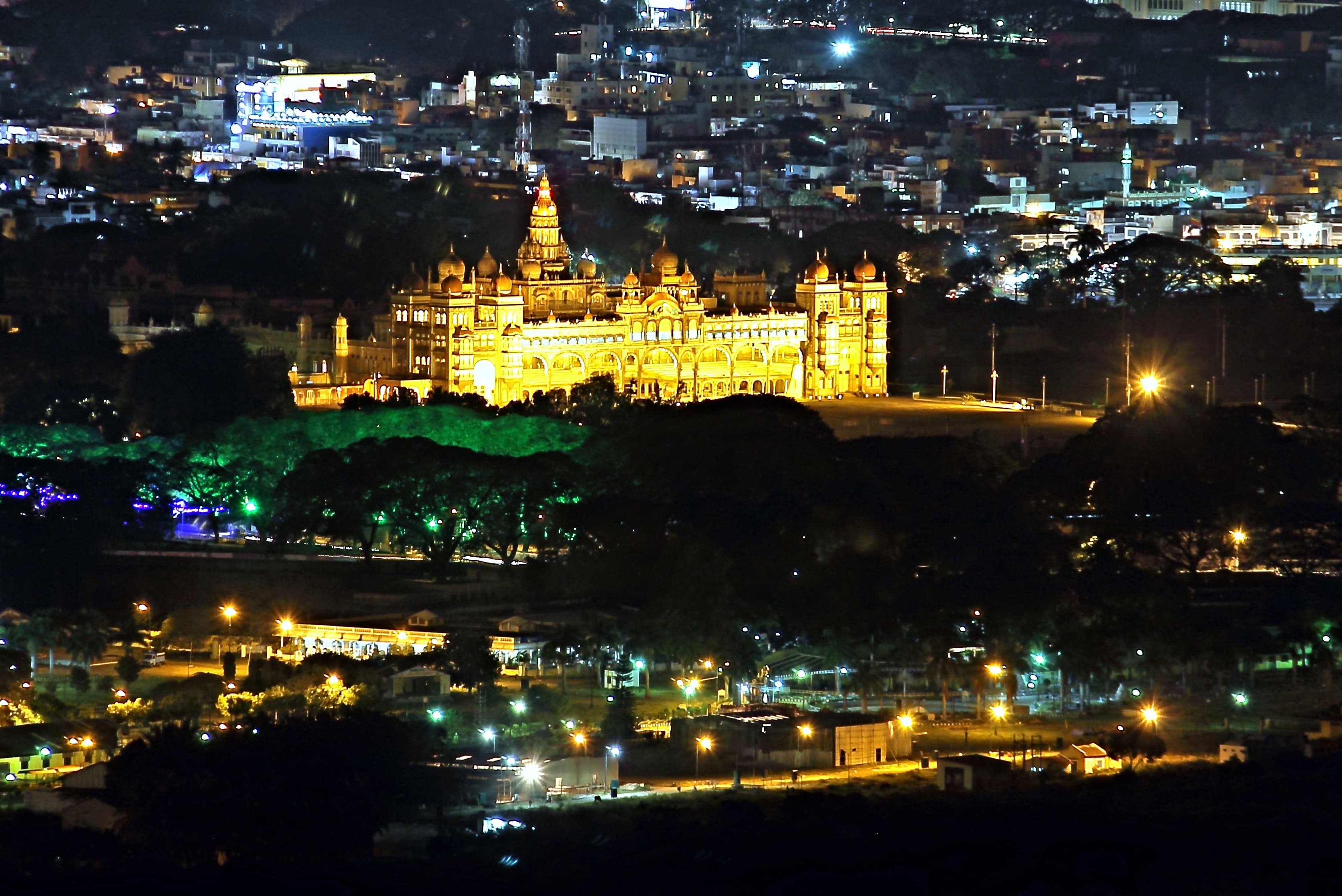 Mysore Post sunset view from Chamundi hill view point