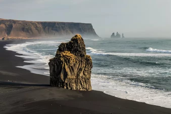 black sand beach