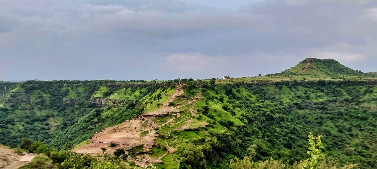 Aerial view of Goga Baba Hill