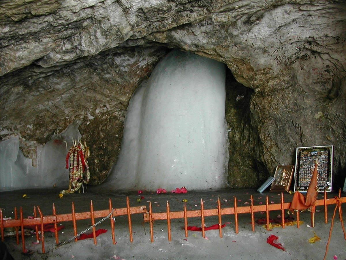 Inside the Shri Amarnath Cave Temple