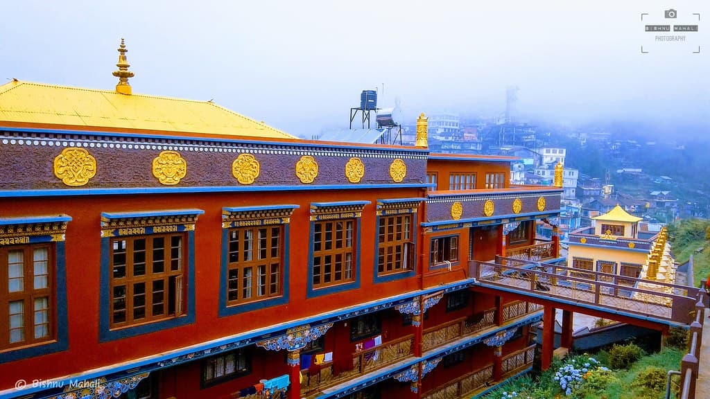Diagonal view of Tharpa Choling Monastery