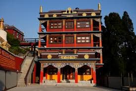 Front view of Tharpa Choling Monastery