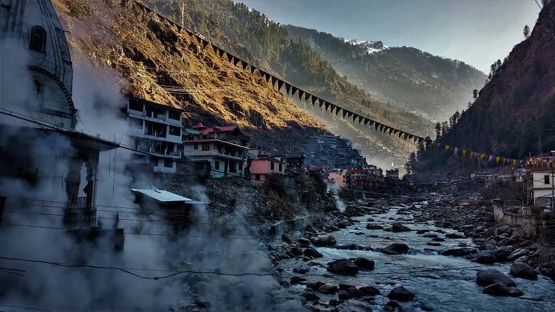 View of Manikaran Hot Springs