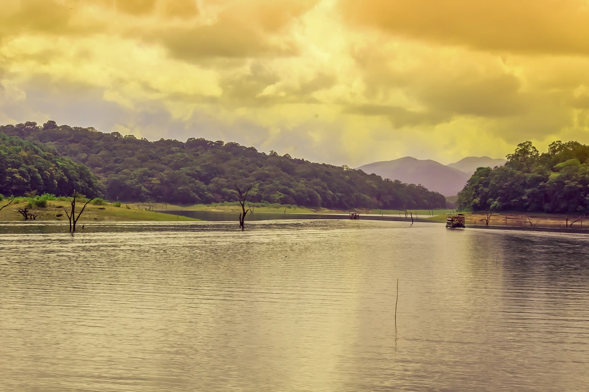 Sunset at Thekkady Wildlife Sanctuary
