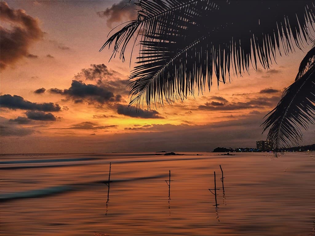 Sunset at Sri Lankan beach
